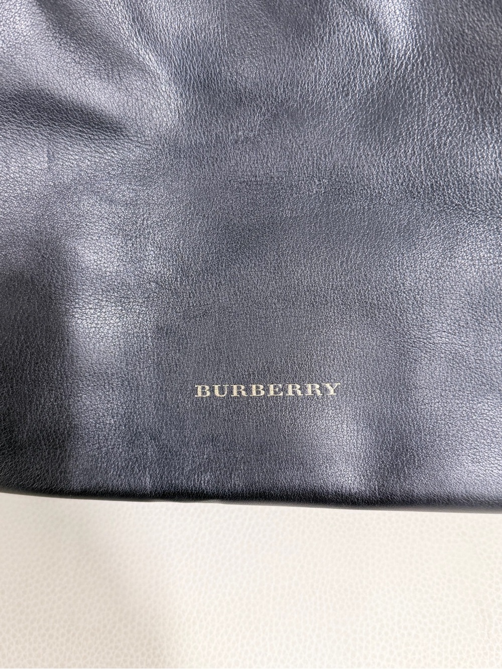 BURBERRY Banner Large Black Leather House Check Tote Bag - Picture 6 of 10